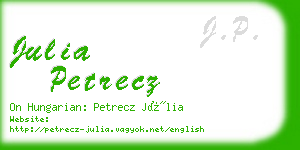 julia petrecz business card